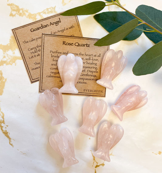 Rose Quartz Guardian Angel 35mm / 50mm - Love, Peace & Healing