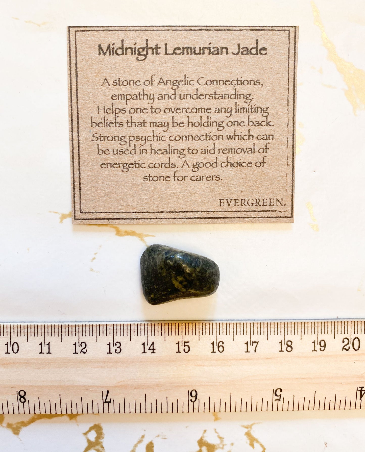 Midnight Lemurian Jade Crystal Tumbled Stone - Empathy, Understanding & Connection