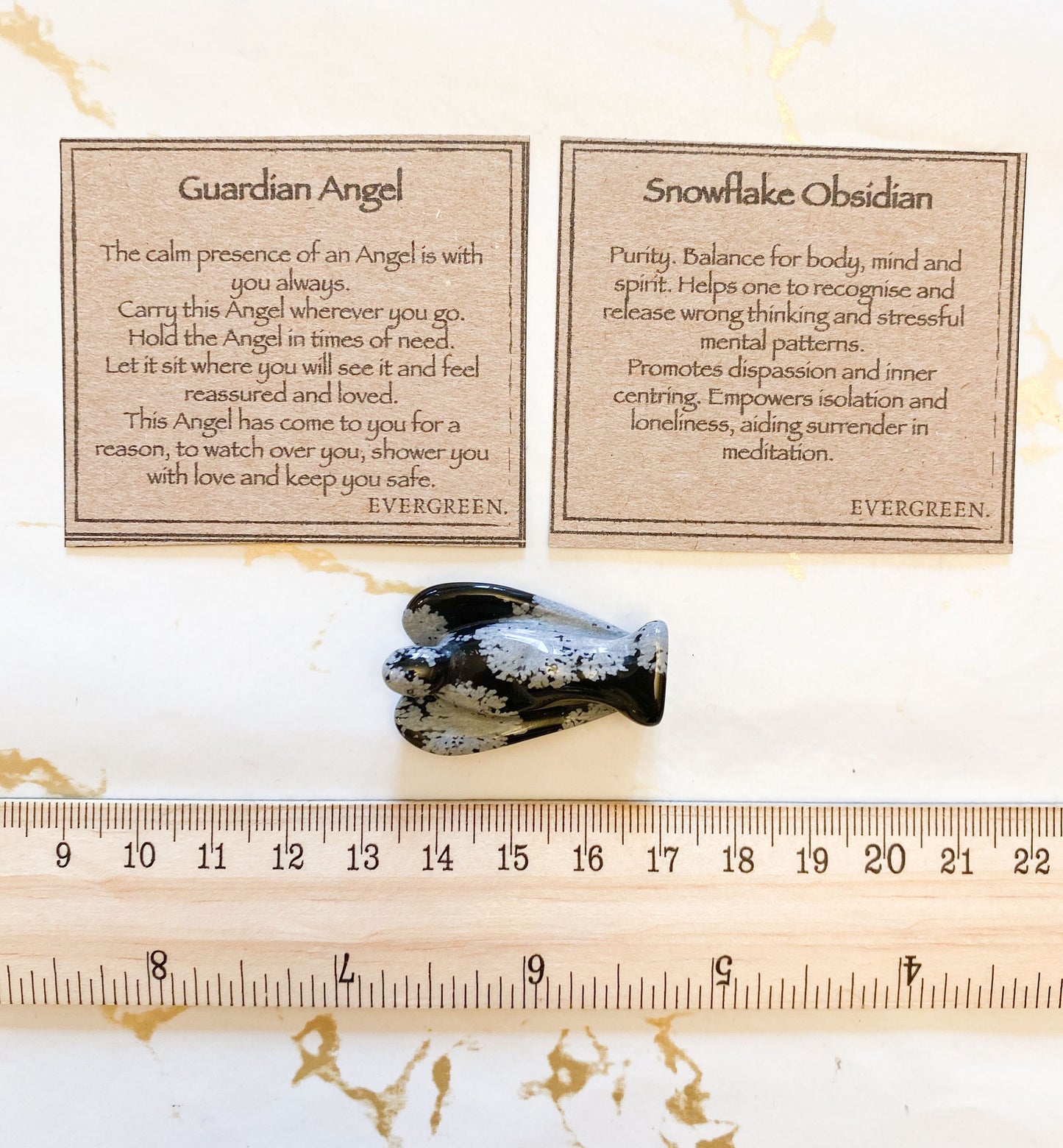 Snowflake Obsidian Crystal Guardian Angel 35mm - Peace, Love & Protection