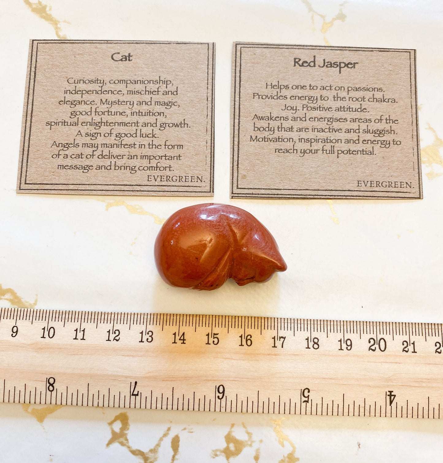 Hand Carved Red Jasper Crystal Cat - Joy, Independence & Growth