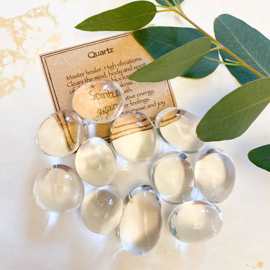 Quartz Crystal Tumbled Stone - Cleansing, Revitalising & Growth