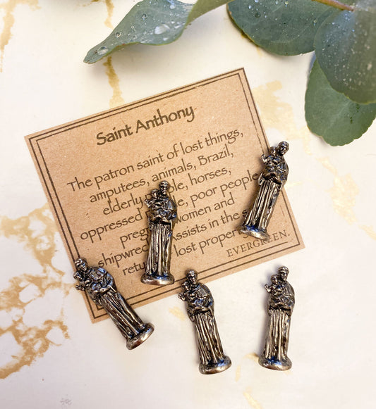 Saint Anthony Pewter Figurine - Patron Saint Of Lost Things