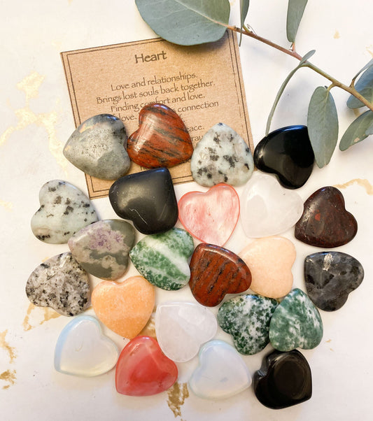 Beautiful Crystal Heart 20-25mm - Wide Variety Of Sizes & Crystal Types Available