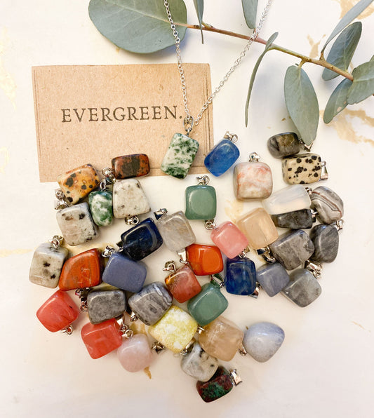 Beautiful Crystal Tumbled Stone Pendant - Wide Selection Available!
