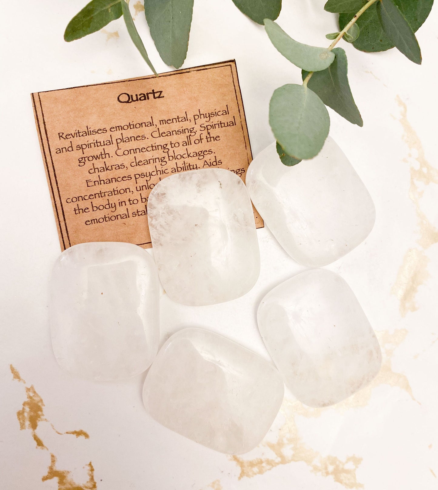 Quartz Crystal Palm Stone - Cleansing, Growth & Clarity