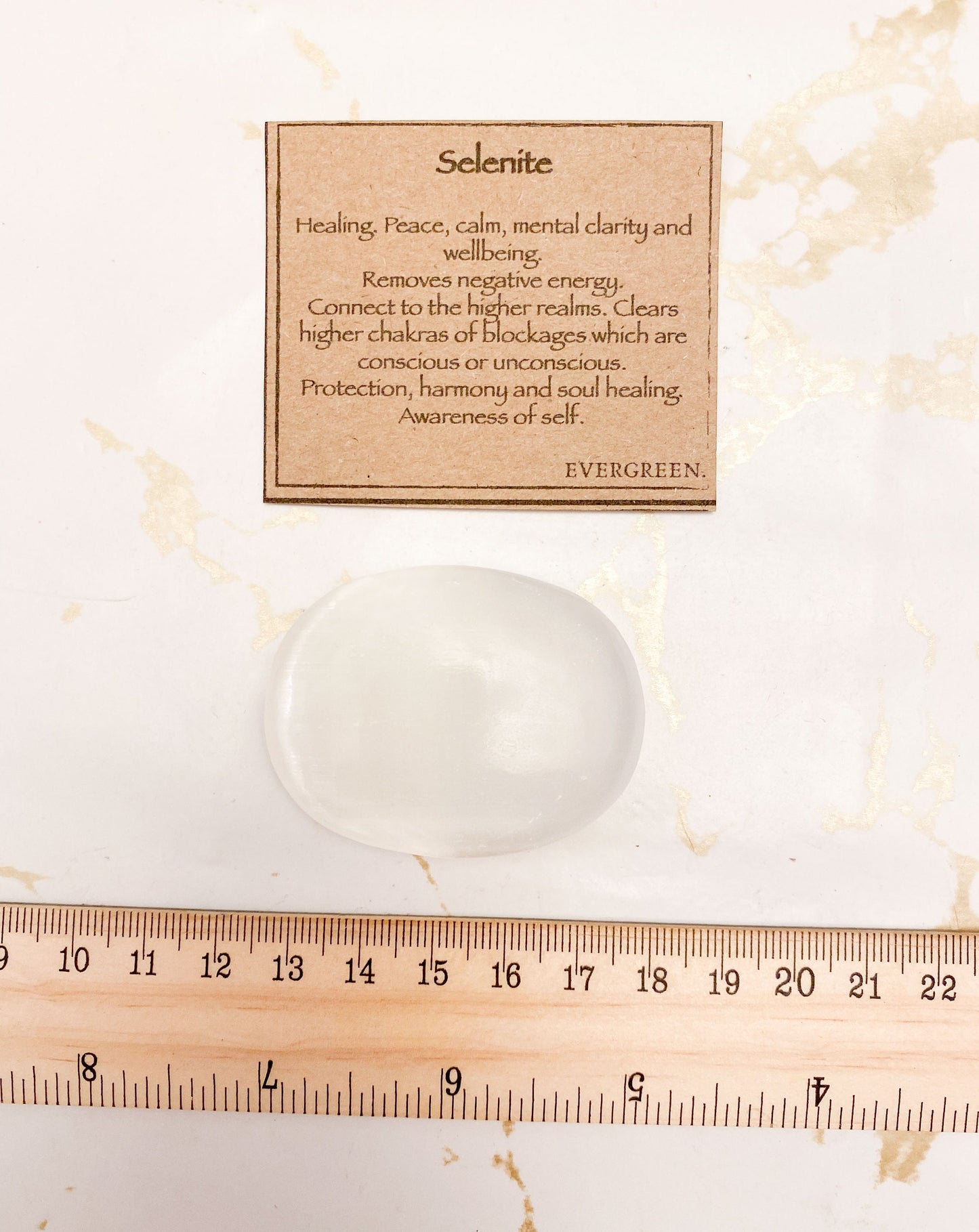 White Selenite Crystal Thumb Stone - Clarity, Wellbeing & Healing