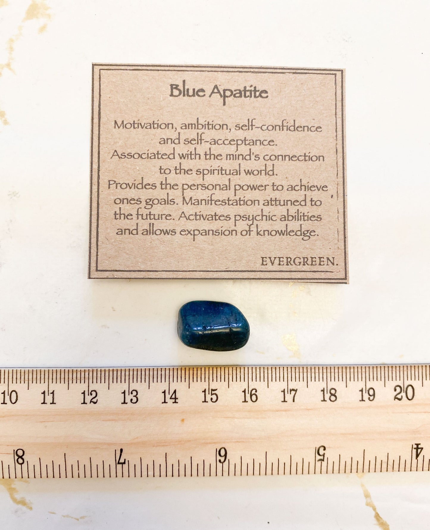 Blue Apatite Crystal Tumbled Stone - Motivation, Ambition & Self-Confidence