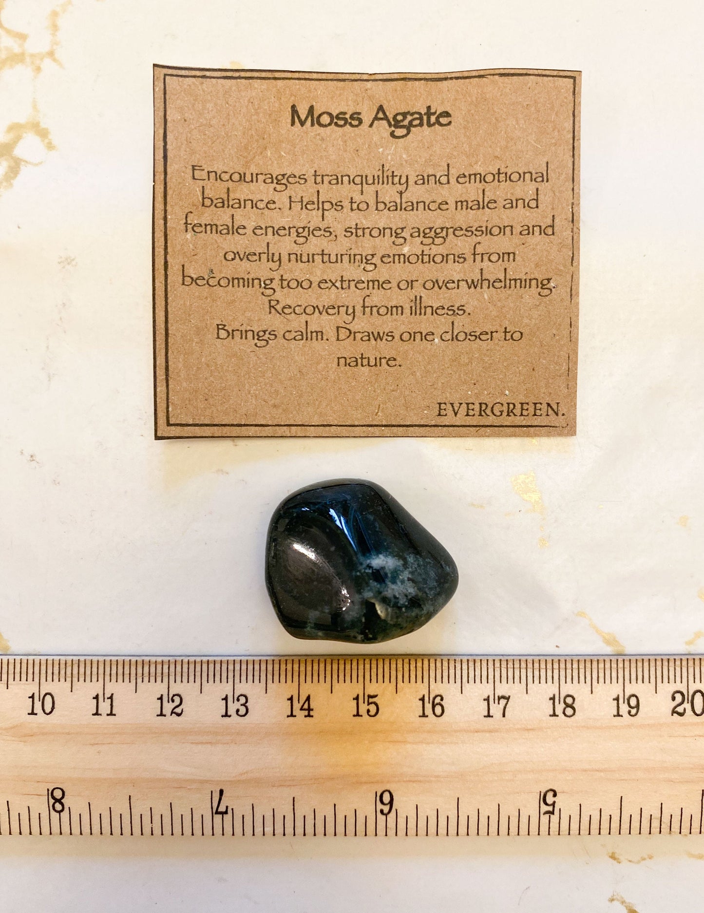Moss Agate Crystal Tumbled Stone - Tranquility, Balance & Calm