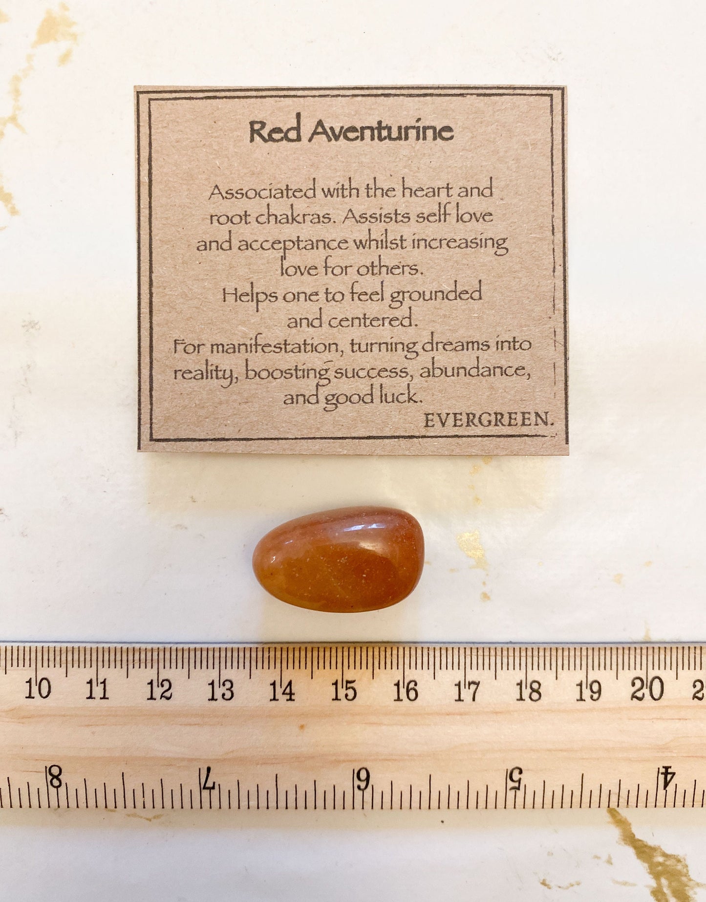Red Aventurine Crystal Tumbled Stone - Manifestation, Self-Love & Good Luck