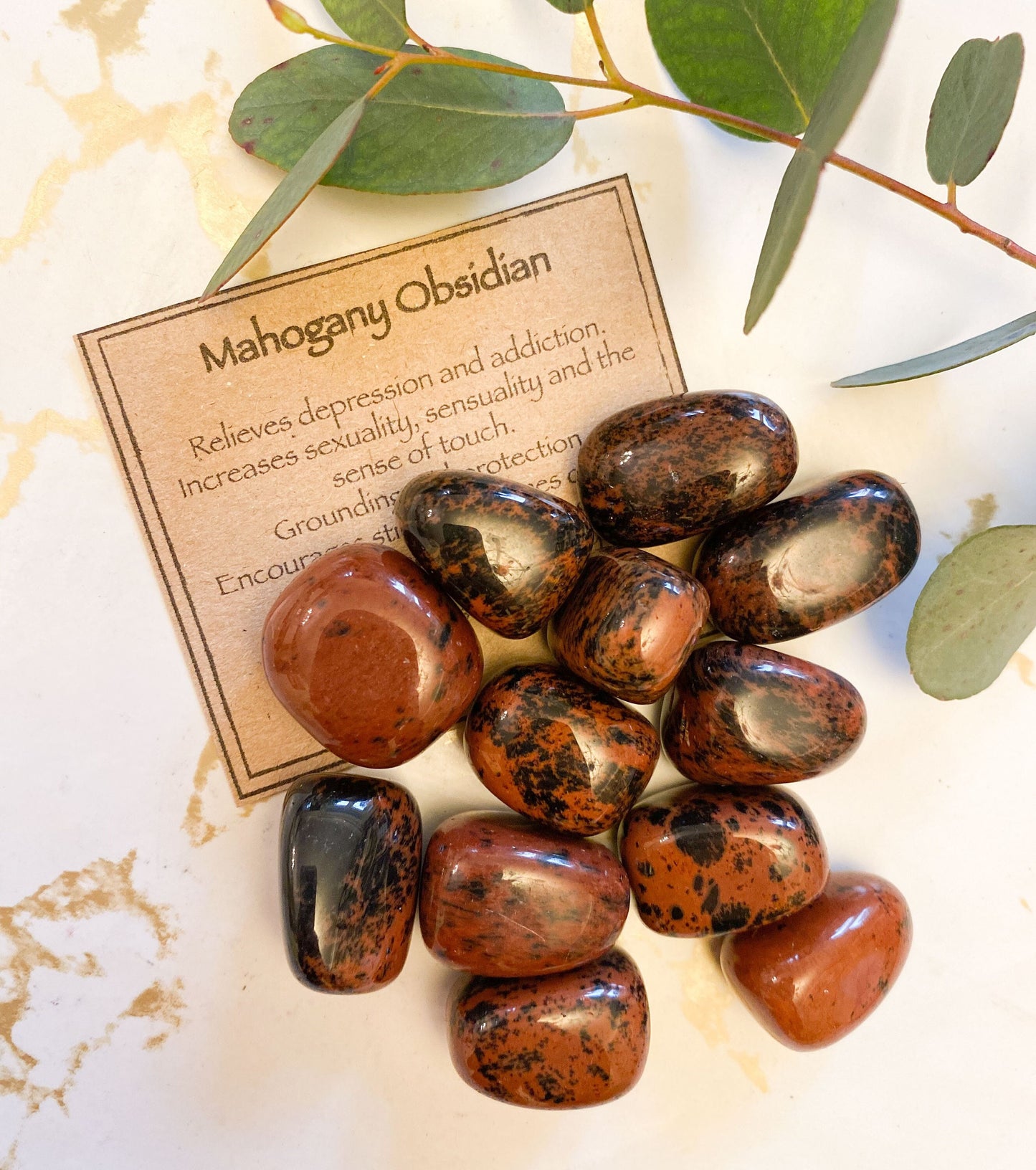 Mahogany Obsidian Crystal Tumbled Stone - Strength, Growth & Creativity