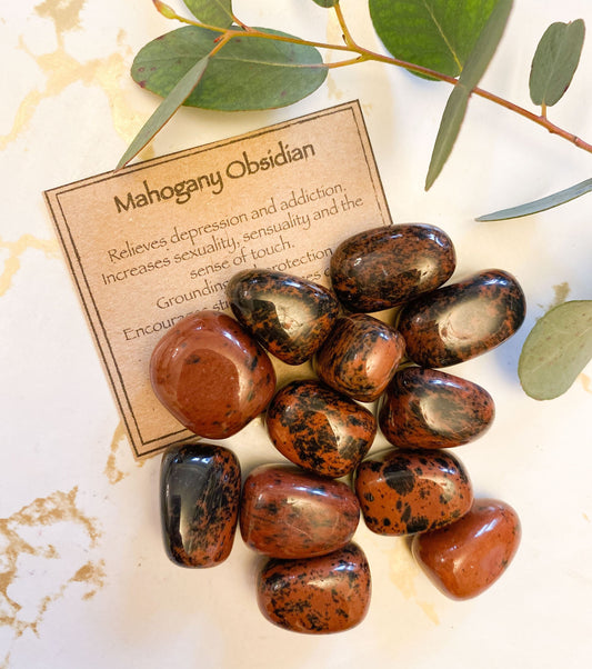 Mahogany Obsidian Crystal Tumbled Stone - Strength, Growth & Creativity