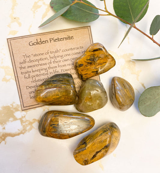 Golden Pietersite Crystal Tumbled Stone - Healing, Success & Compassion