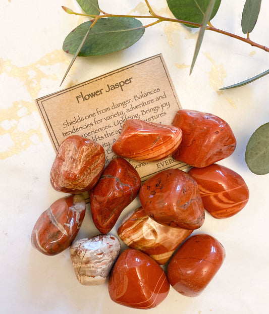 Flower Jasper Crystal Tumbled Stone - Balance, Joy & Creativity