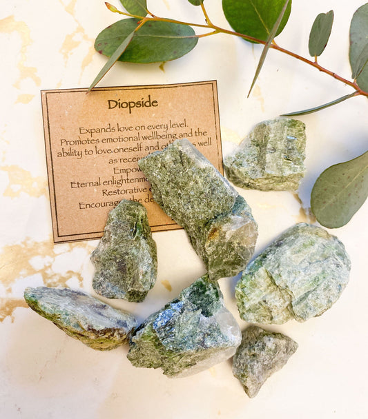 Raw / Rough Diopside Crystal - Love, Wellbeing & Empowerment