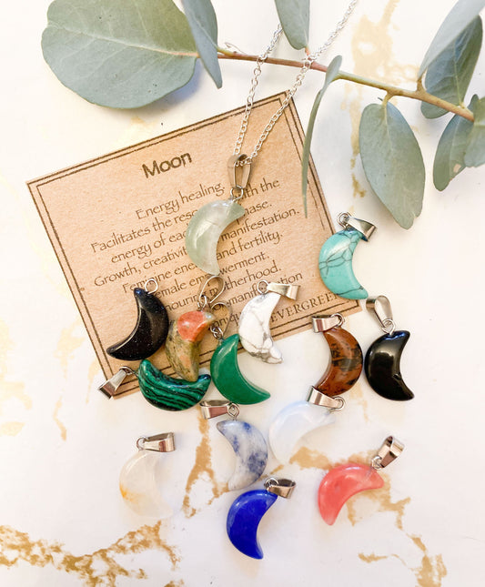 Crystal Moon Pendant - Healing, Growth & Manifestation
