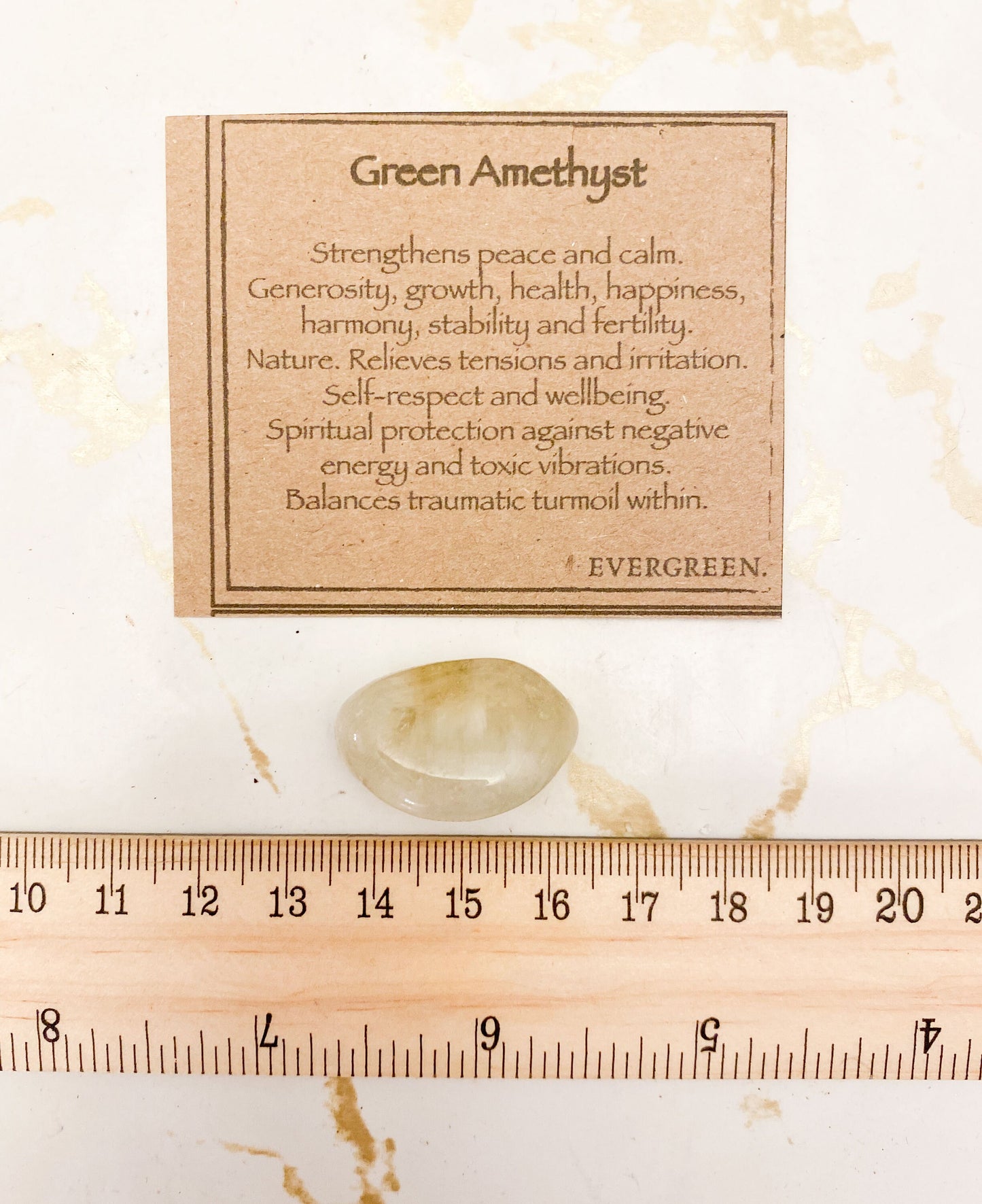 Green Amethyst Crystal Tumbled Stone - Peace, Calm & Growth