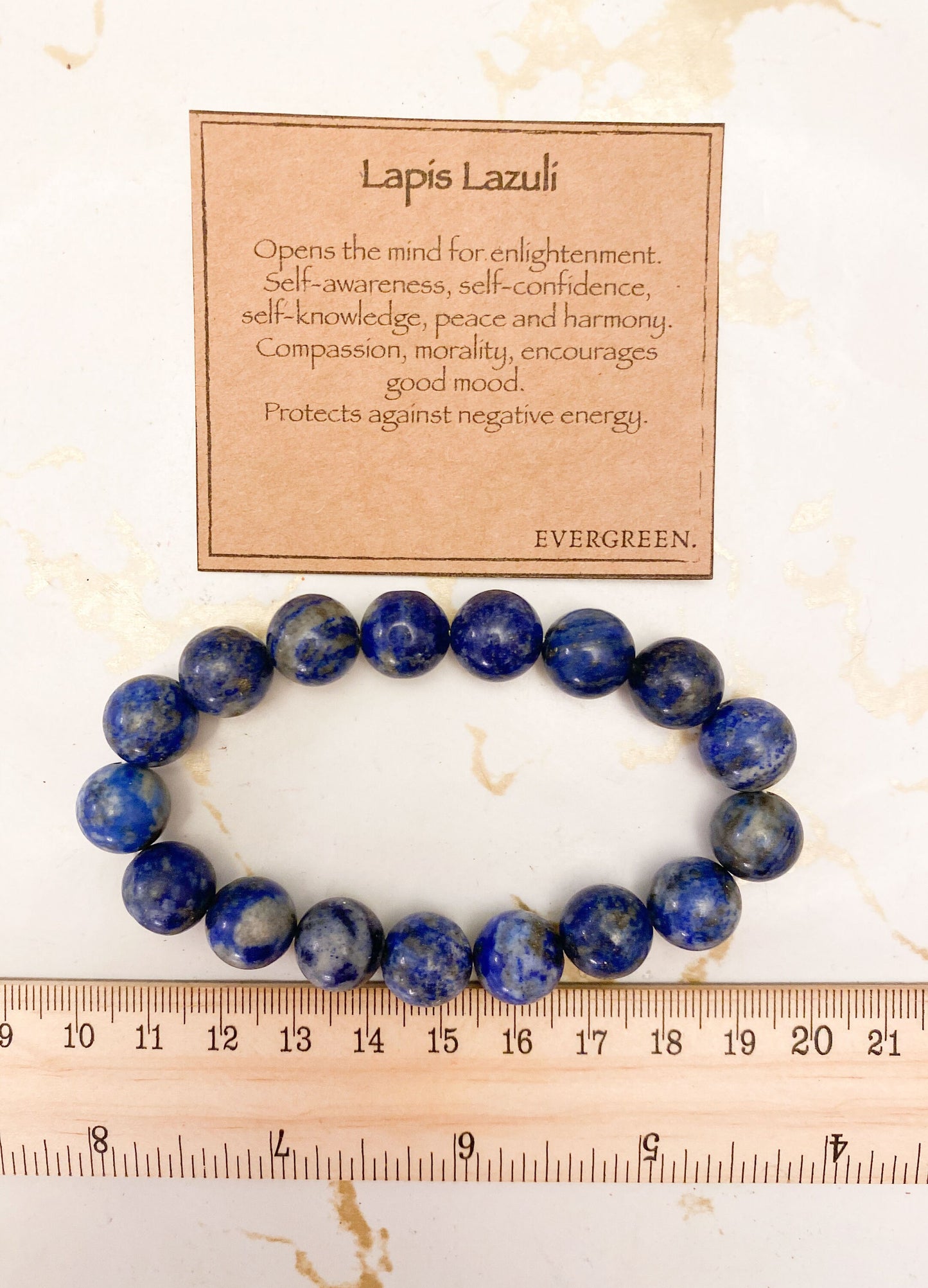 Lapis Lazuli Crystal Power Bracelet 12mm - Enlightenment, Peace & Protection