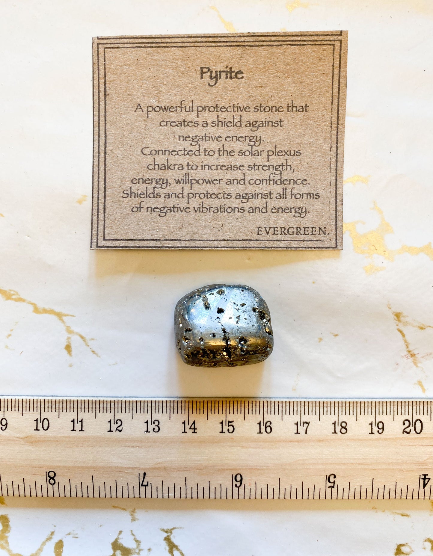 Pyrite Crystal Tumbled Stone - Strength, Energy & Willpower