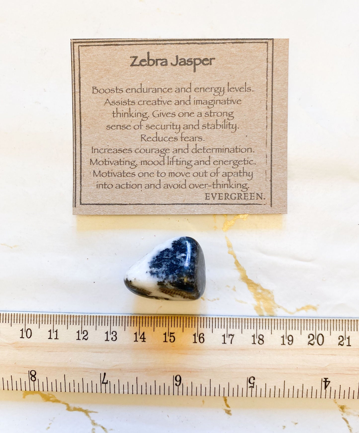Zebra Jasper Crystal Tumbled Stone - Energy, Stability & Courage