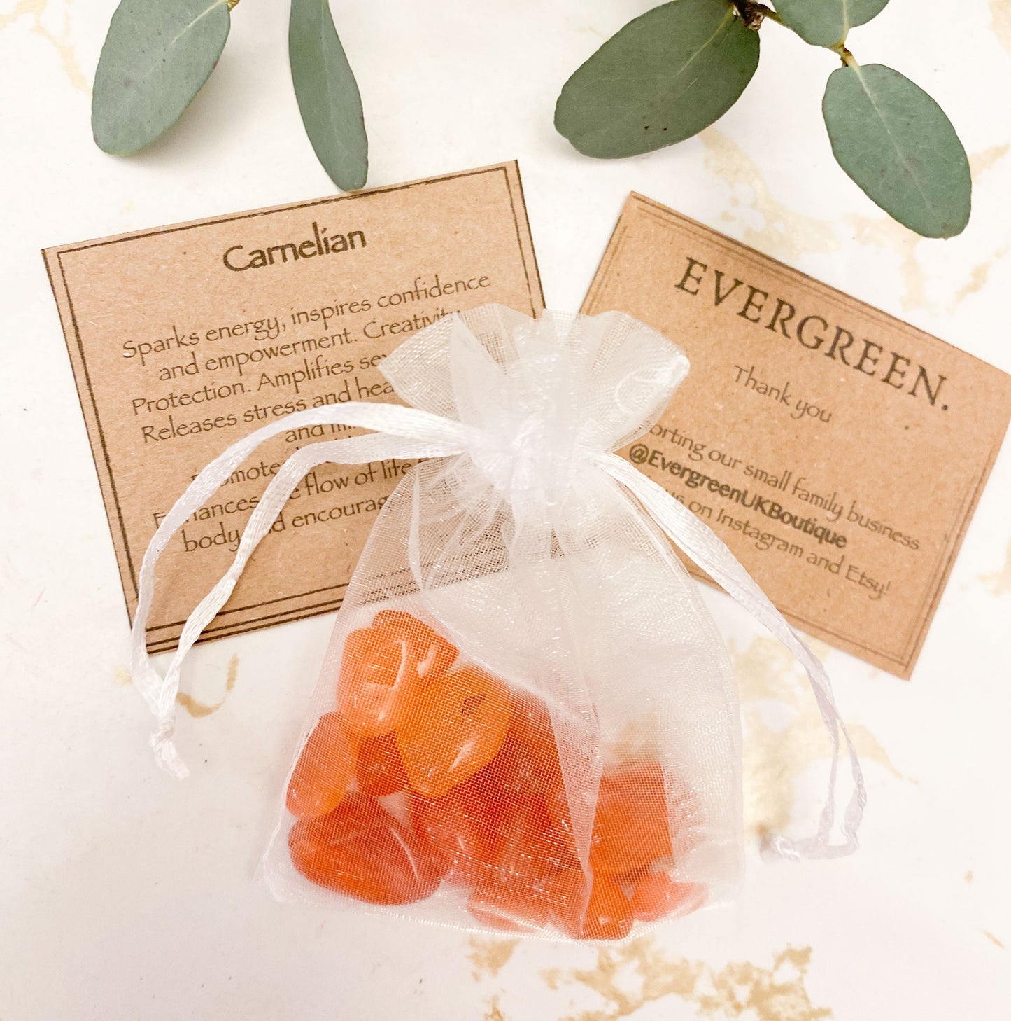 Carnelian Crystal Chip Gift Bag 20g - Confidence, Empowerment & Creativity