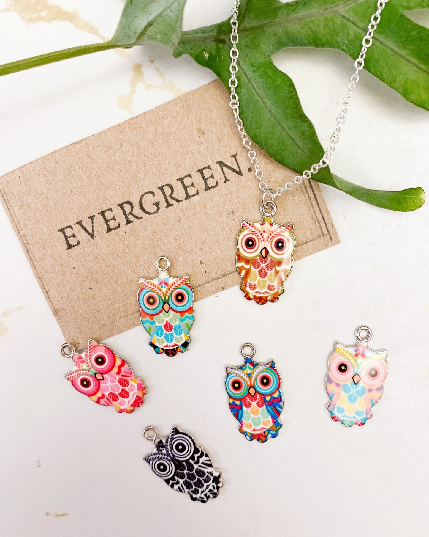 Pretty Enamel Owl Pendants - Wide Variety Of Colours