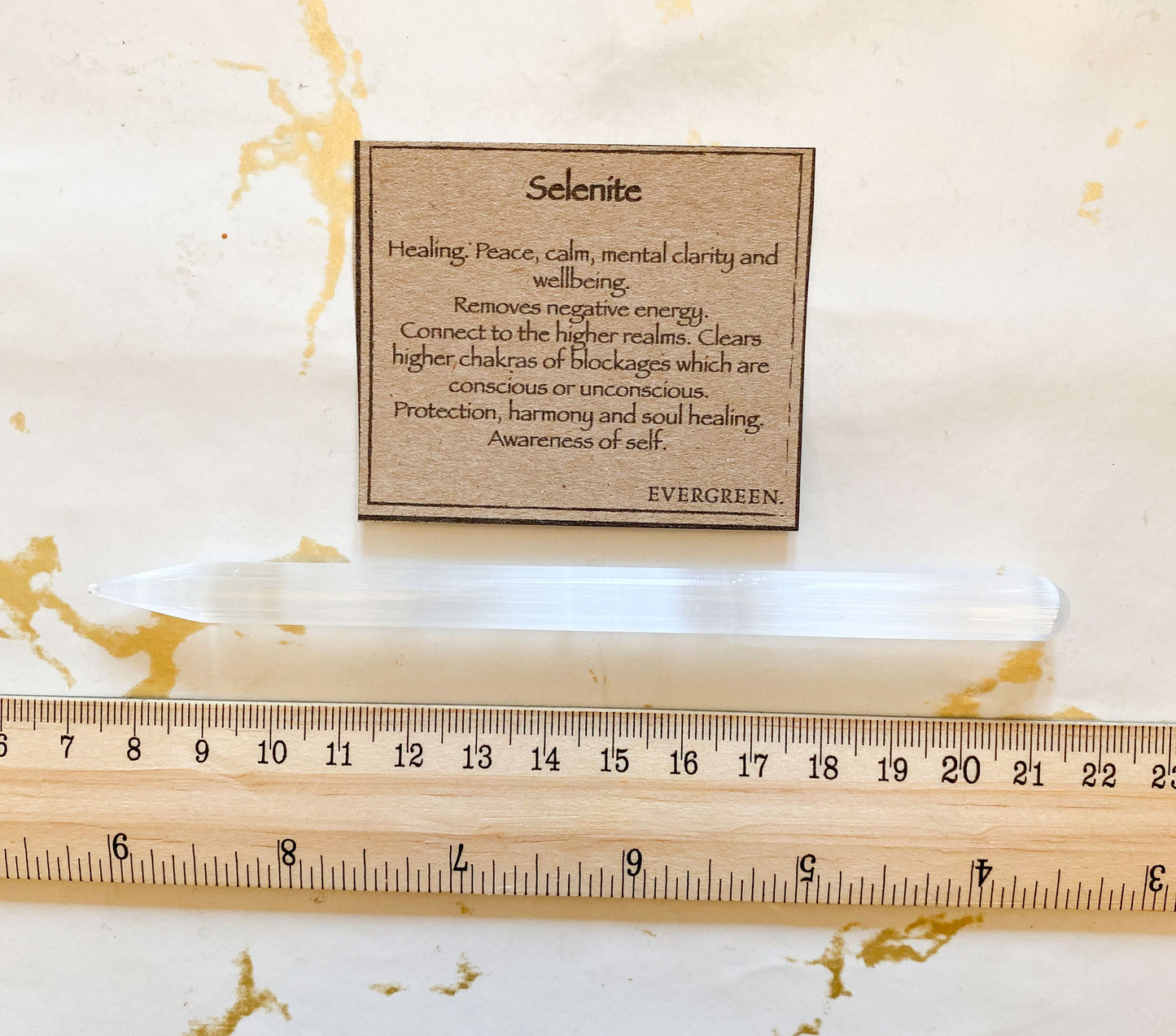 Selenite Crystal Pointed Pencil Wand - Peace, Clarity & Wellbeing