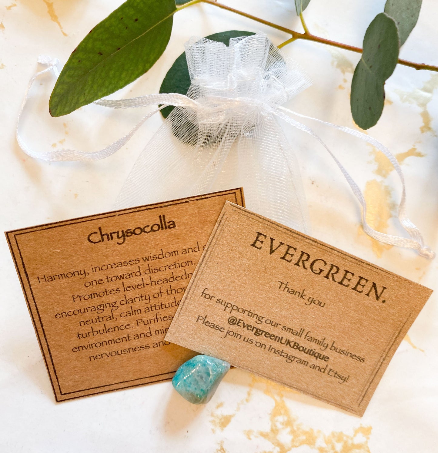 Chrysocolla Crystal Tumbled Stone - Harmony, Wisdom & Clarity