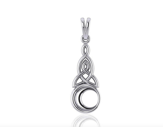 Sterling Silver Celtic Moon Pendant