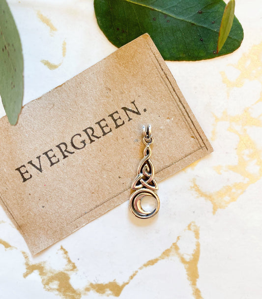 Sterling Silver Celtic Moon Pendant