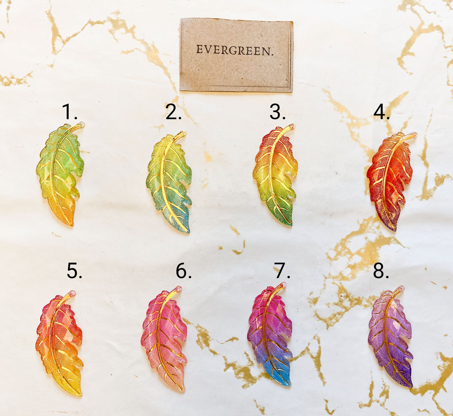 Metallic Acrylic Leaf Pendants - Wide Variety Of Colours!