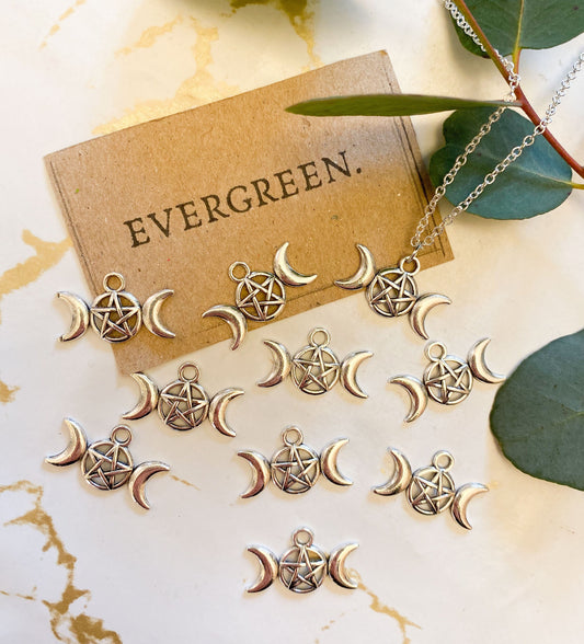 Pentagram Moon Pendant