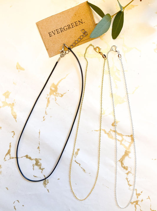 Necklace Chain - Black / Silver / Gold
