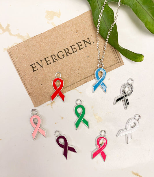 Cancer Awareness Ribbon Pendant - Variety Of Colours Available!