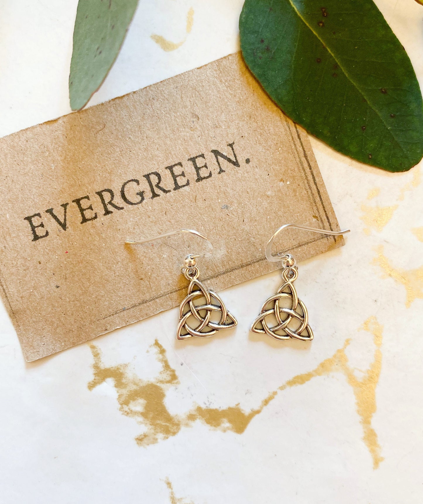 Stunning Sterling Silver Triquetra Dangle Earrings