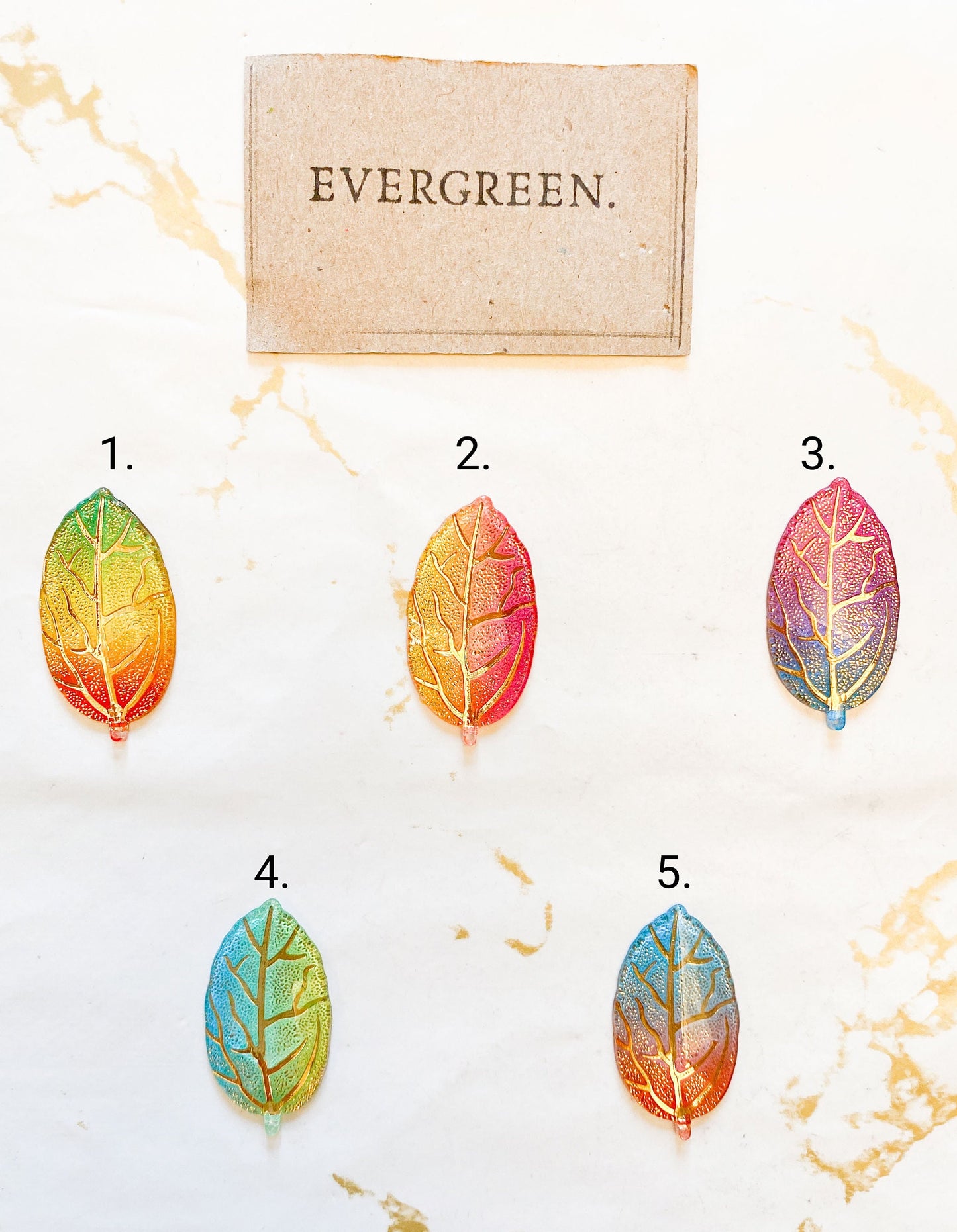 Metallic Acrylic Leaf Pendant - Wide Variety Of Colours Available!