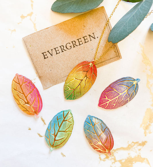 Metallic Acrylic Leaf Pendant - Wide Variety Of Colours Available!