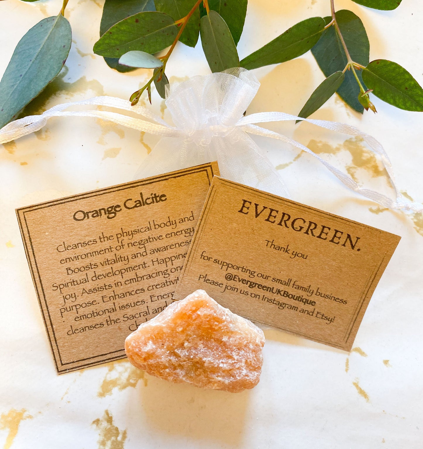 Raw / Rough Orange Calcite Crystal - Vitality, Happiness & Creativity