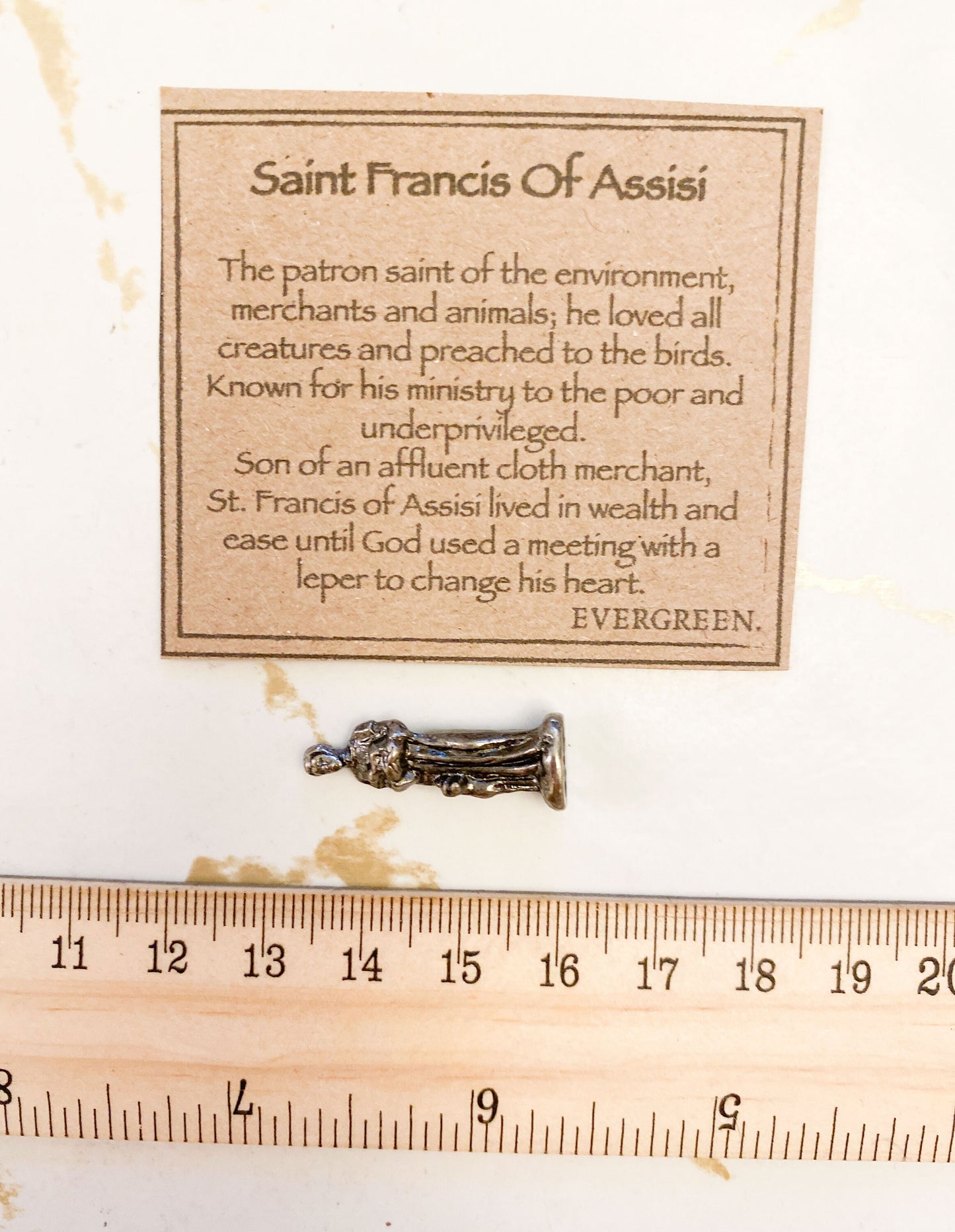Saint Francis Of Assisi Pewter Figurine - Environment, Merchants & Animals