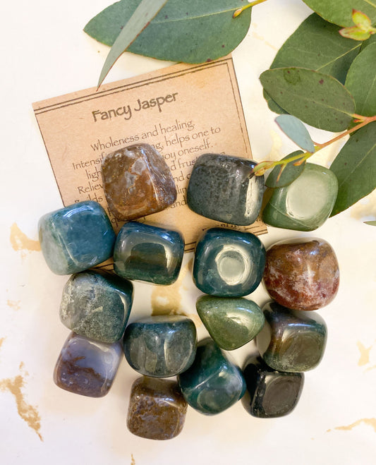 Fancy Jasper Crystal Tumbled Stone - Wholeness, Peace & Healing
