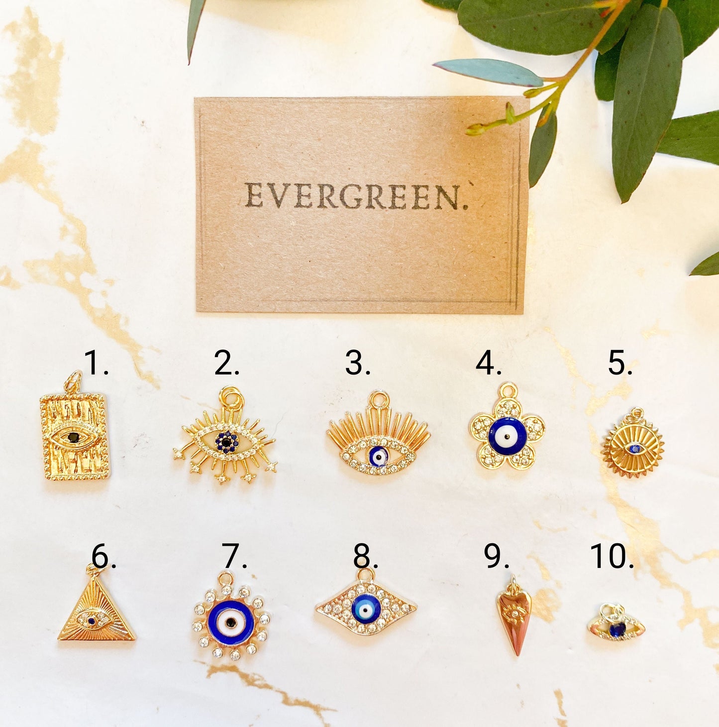 Gold & Diamante Egyptian Evil Eye  Pendant