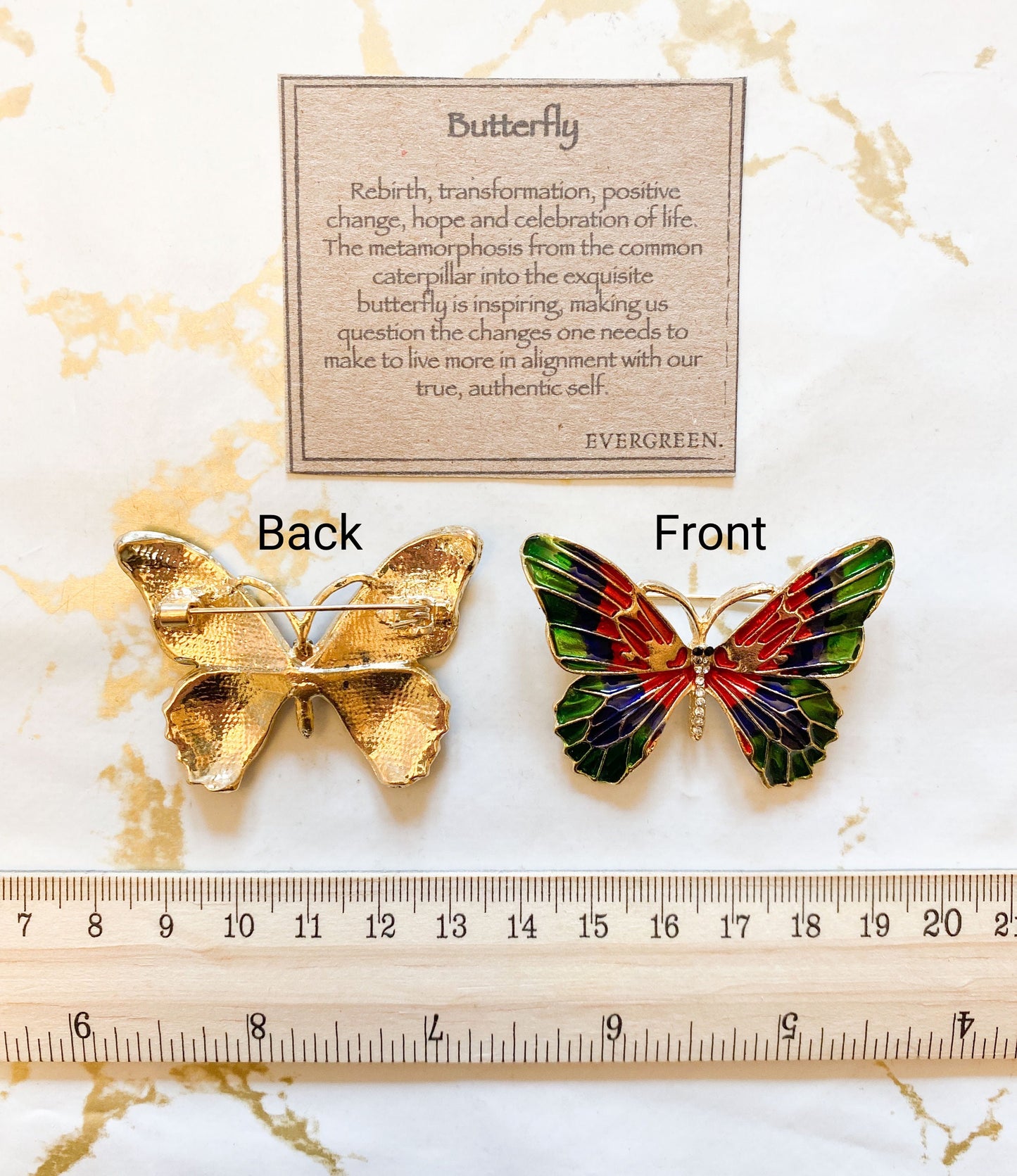 Gold Butterfly Brooch - Rebirth, Transformation & Hope