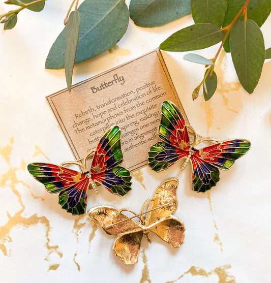 Gold Butterfly Brooch - Rebirth, Transformation & Hope