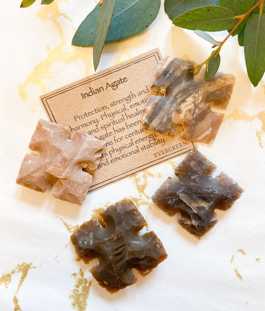 Indian Agate Crystal Square - Protection, Strength & Harmony