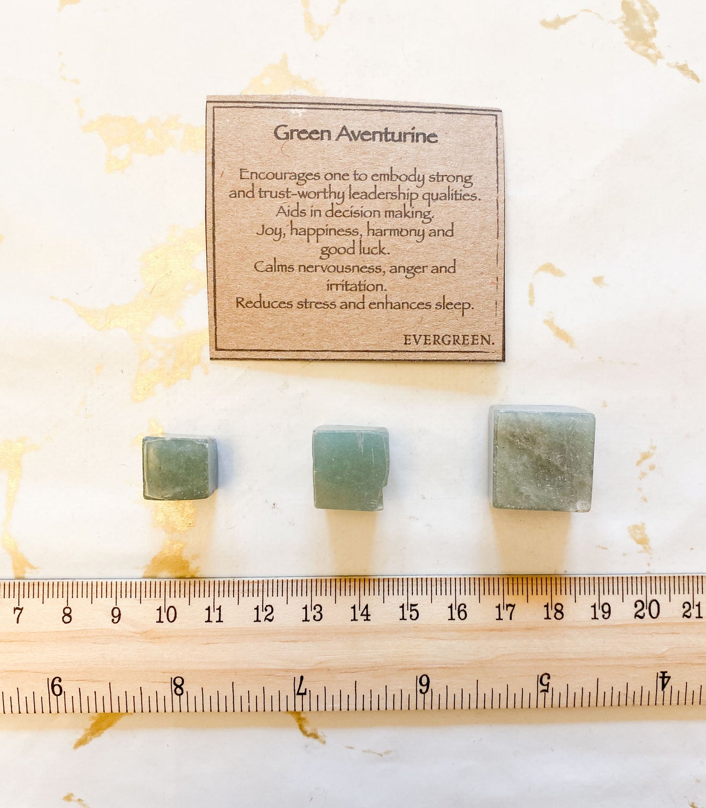 Green Aventurine Crystal Cube - Leadership, Joy & Good Luck