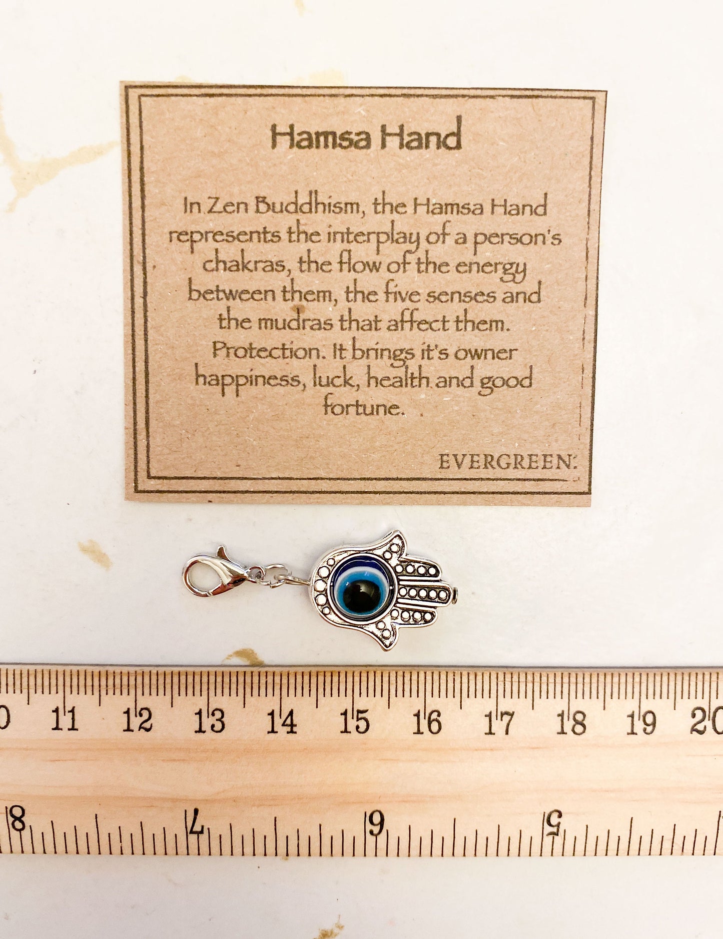Hamsa Hand With Evil Eye Pendant - Protection, Happiness & Good Fortune