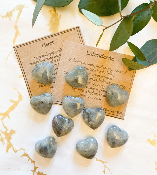 Labradorite Crystal Heart 20mm - Healing, Balancing & Energy