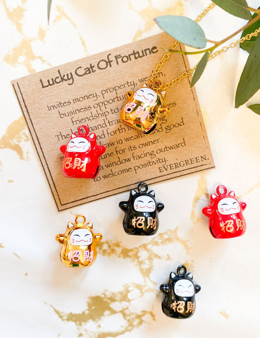 Lucky Cat Of Fortune Bell Pendant - Wealth, Opportunity & Good Fortune