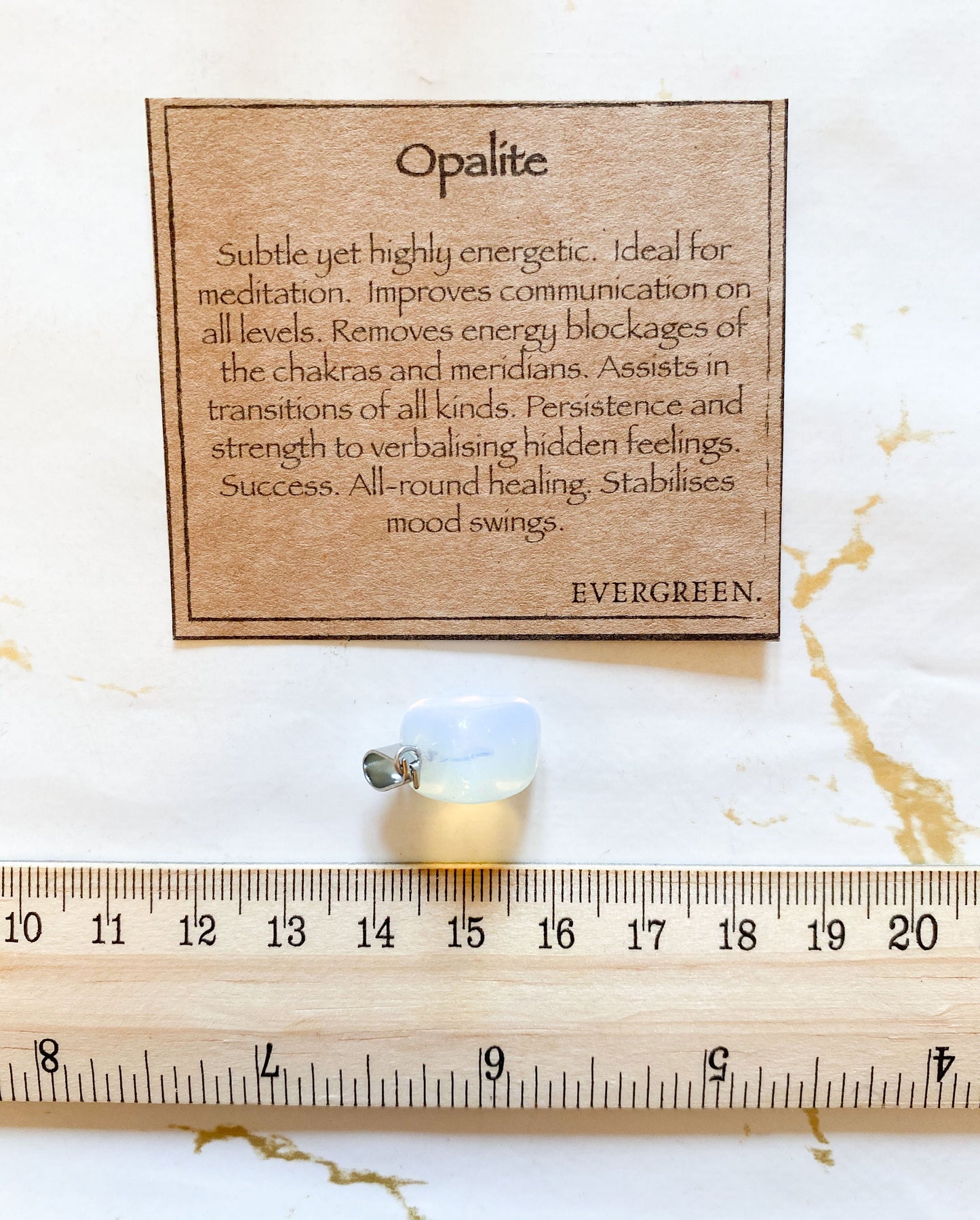 Opalite Crystal Tumbled Stone Pendant - Transition, Persistence & Strength