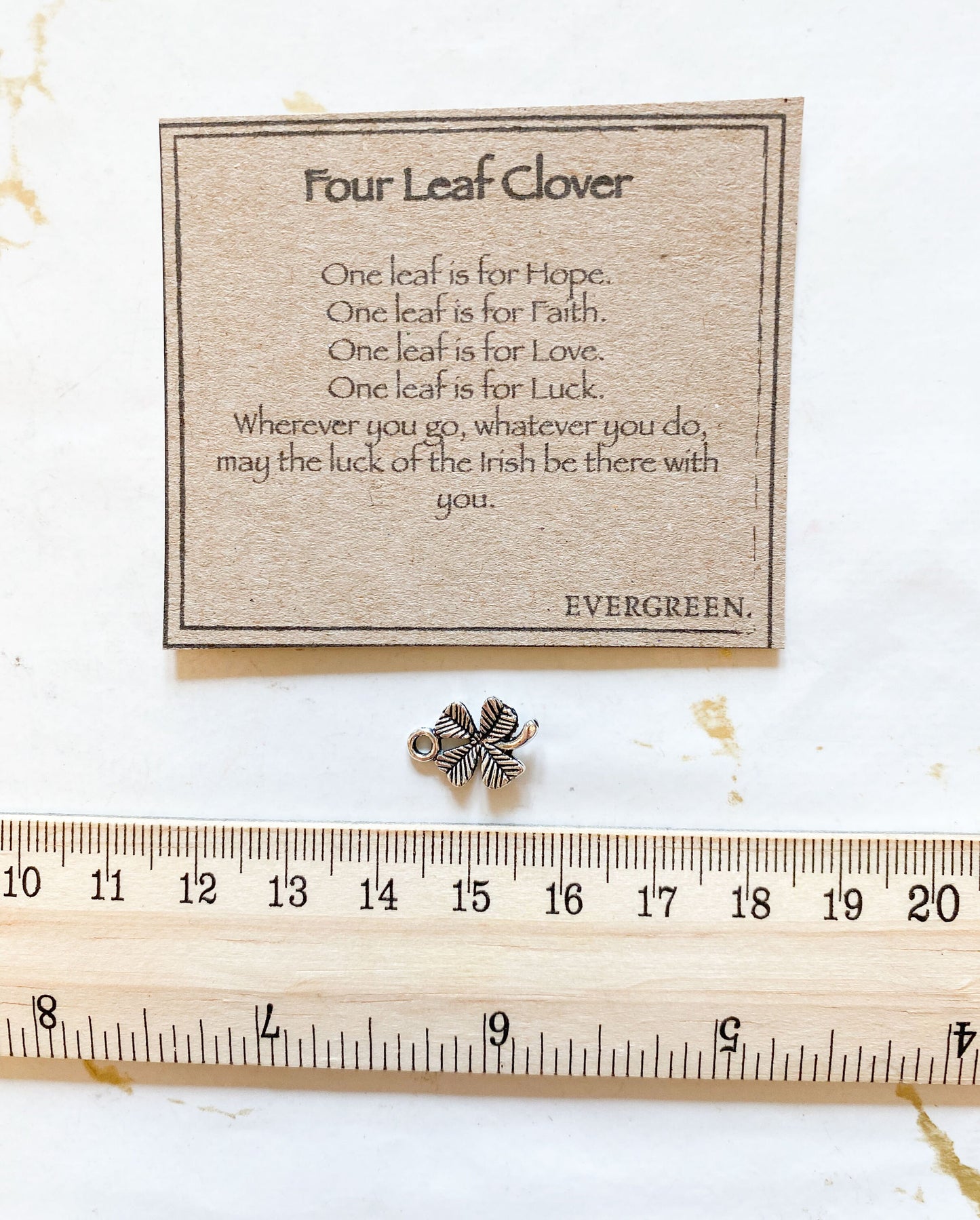 Silver Four Leaf Clover Pendant - Faith, Love & Luck