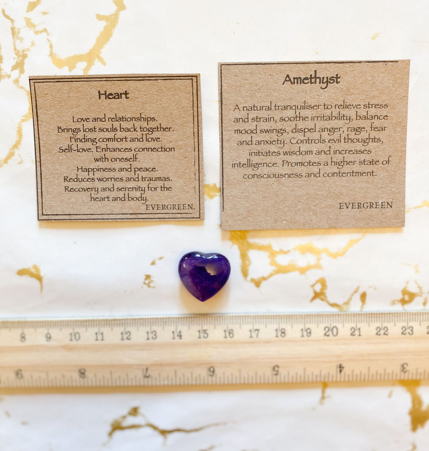 Amethyst Crystal Heart 15mm / 20mm - Balance, Wisdom & Contentment